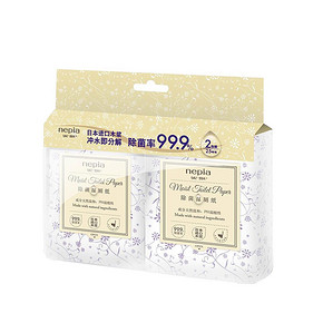 秒杀预告# 妮飘 清洁厕后湿厕巾 25抽*2包 19日8点 0.01元包邮