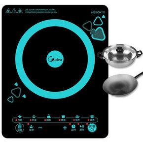 微信端# 美的 C21-WT2120 纤薄触摸电磁炉 赠汤锅+炒锅 159元(可300-30券)