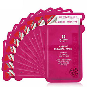 韩国进口 LEADERS 丽得姿 美蒂优氨基酸清洁保湿面膜 10片/盒 39.9元