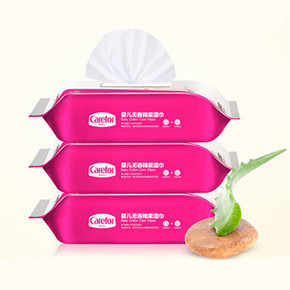 爱护 无香棉柔婴儿湿巾纸 80片*3包 10元包邮(25-15券)