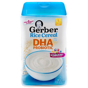 Gerber 嘉宝 Rice Cereal DHA 益生菌大米米粉 227g 11.7元(9.9+1.8)