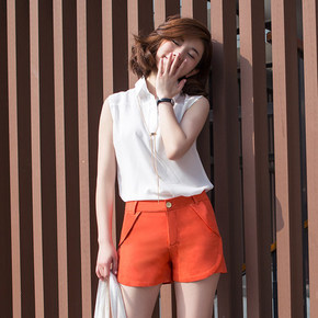 飞扬故事 高腰棉麻彩色修身短裤 29元包邮(69-40券)