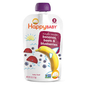 限地区# happybaby 禧贝 香蕉甜菜蓝莓果泥婴儿辅食 2段 113g 12.9元