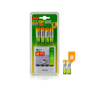 前3000名# GP超霸 2000mA 充电电池5号套装4节+送7号充电池2节 52元包邮