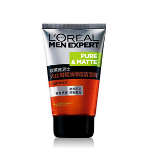 LOREAL 欧莱雅 男士火山岩控油清痘洁面膏 100ml 折19.5元(39，买2减1)