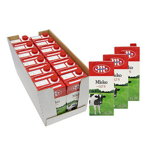 限地区# 波兰进口 MLEKOVITA 全脂牛奶 1L*12盒 59.9元