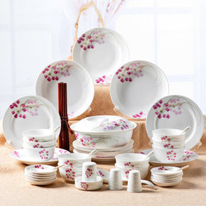 剑林 景德镇陶瓷餐具套装 红袖添香 56头 159.9元包邮(299.9-40-100券)