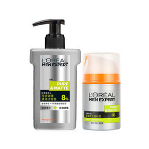 欧莱雅 男士控油洁面皂150ml+周全理肤露50ml 折50元(99，199-100)
