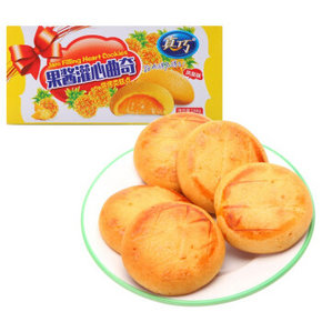 手慢无# 真巧 果酱灌心曲奇饼干 凤梨味 144g 2.8元