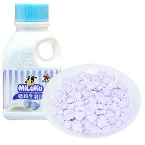 中国台湾进口 素手浣花 蓝莓味牛乳片 80g 9.9元(3件7折)
