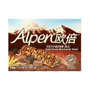 欧倍（Alpen）巧克力什锦谷物棒 （糕点）5条装 5元