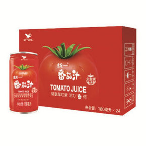 统一 番茄汁180mlx24罐 58元(108，199-100)
