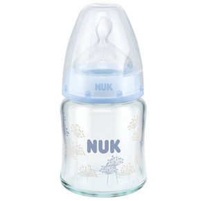 NUK宽口径防胀气玻璃奶瓶 120ml M号硅胶奶嘴 40元(79-39)
