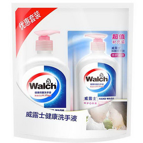 限地区# walch 威露士 健康抑菌洗手液 倍护滋润 525ml+袋装250ml 9.9元