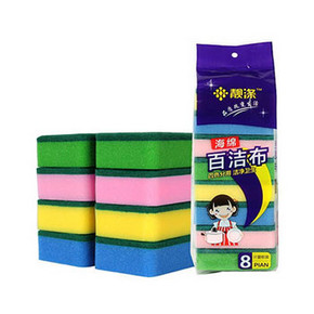 靓涤 百洁布海绵擦8片+送8片 券后10.8元包邮