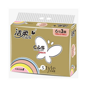 洁柔 C&S系列  天然无香抽取式面纸 3层6包 10.9元