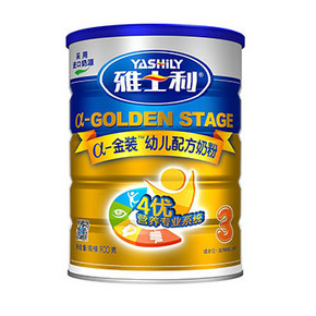 限地区# Yashily 雅士利 α金装 幼儿配方奶粉 3段 900g 93元
