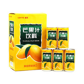 韩国原装进口 Lotte 乐天 芒果汁饮料 180m*15罐 29.9元