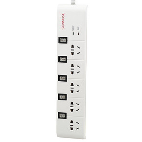 SONMUSE 声缪斯 SF-SA5NW  防涌防雷五位分控排插 白色 1.8米 39.9元