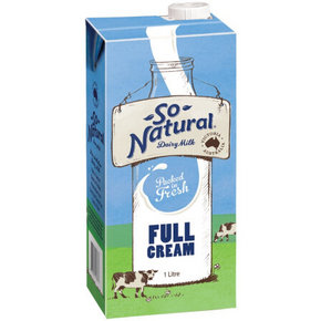 澳洲进口 So Natural 全脂UHT牛奶 1Lx12盒 63.2元(55.9+7.3)