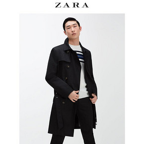 反季折扣# ZARA 男士双排扣中长款风衣 299元包邮