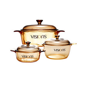 VISIONS 康宁 晶彩透明锅三件套 0.8L+1.5L+2.25L 499元(899-400)