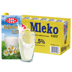 微信端# 波兰进口 Mlekovita 妙可 低脂牛奶 1L*12盒 63.2元(55.9+7.3)