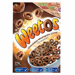 限地区# 英国 Weetabix 维多麦 维多滋巧克力味脆麦圈 糕点 375g 9.9元