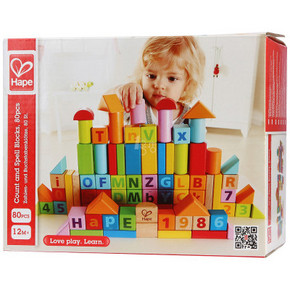 Hape 儿童益智积木玩具80块 149元包邮(209-60)
