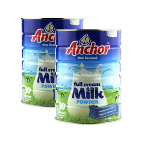 新西兰进口 Anchor 安佳全脂成人奶粉 900g*2罐 139元包邮(199-60)