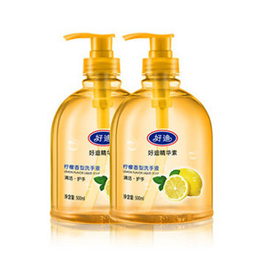 好迪 洗手液 柠檬清香型 500ml*2瓶 14.8元包邮(19.8-5券)