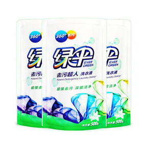 绿伞 去污超人洗衣液 500g*3袋 10元