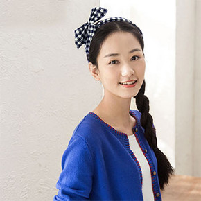 文艺女神范# 茵曼 春夏文艺百搭格子发饰 6元包邮(26-20券)