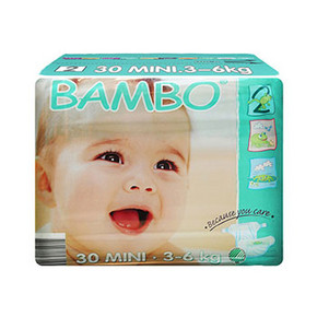 限地区# BAMBO 班博 绿色生态 婴儿纸尿裤 2号 S码 30片 29.9元