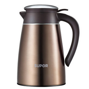 限地区# 苏泊尔 晶韵系列 家用真空保温壶 摩卡金 2L 99元包邮(199-100券)