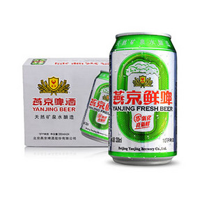 浙江福利# 燕京啤酒 10度鲜啤听罐装 330ml*24听 39.9元