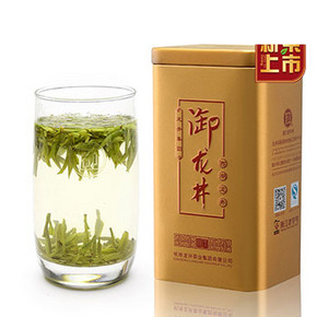 秒杀预告# 御牌正宗老字号西湖龙井茶 罐装50g 1元包邮