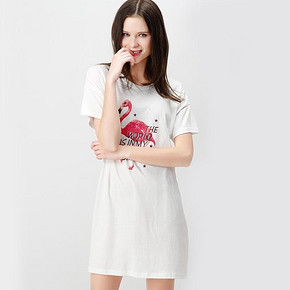 Ousini 优诗溢 短袖纯棉睡裙 19.9元包邮(69.9-50券)