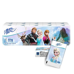 限地区# 清风 冰雪奇缘 纸手帕 3层8张*10包 1.6元(下单5折)