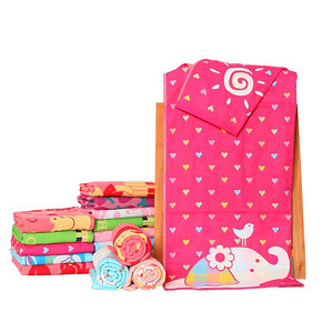 新丝丽 三层纯棉浴巾+儿童纱布毛巾2条装 券后21.9元包邮