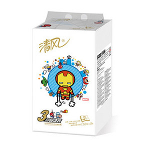 微信端# 清风 漫威英雄系列 抽纸3层150抽x3包 折6元(10,5件起6折)