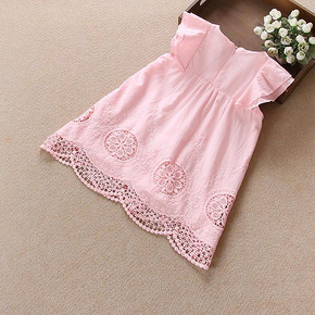 美美小公主# 儿童镂空花朵连衣裙 2色可选 29元包邮(59-30券)