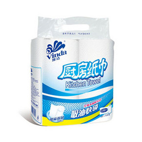 维达 厨房用纸 水滴花纹 75节*2卷 4.5元(下单5折)