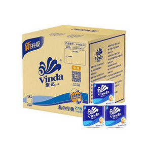 维达 蓝色经典卷纸 3层*140g*27卷*4箱+洁云10卷 141元(201-60券)