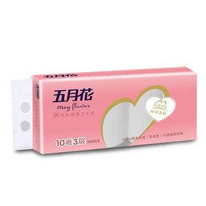纸巾大作战# 五月花 妇婴无芯卷纸 3层*100g*10卷*17组 102.3元(202.3-100券)