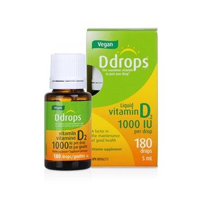 Ddrops 成人维生素D2素食滴剂 1000IU 180滴 折35.6元(236-100-10券+16)