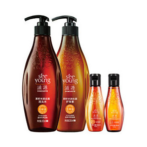滋源 茶籽水润去屑洗护265ml*2瓶+旅行装60ml*2瓶 折53元(103，199-100)