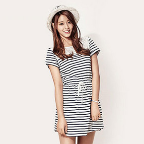 SPAO 韩国衣恋 女士条纹休闲连衣裙 59元包邮