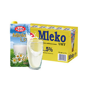 波兰进口 Mlekovita 妙可 低脂牛奶 1L*12盒 64.4元(56.9+7.5)