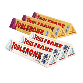 Toblerone 瑞士三角巧克力 白巧100g*3+葡萄干100g*3 29.9元包邮